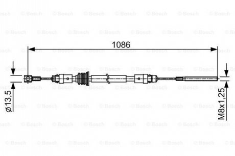 Трос ручного тормоза BOSCH 1987482547