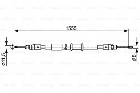 Трос ручного тормоза - (364006372R) BOSCH 1987482552 (фото 1)