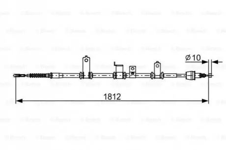 Трос стояночного гальма задн Прав (1812мм) HYUNDAI SANTA FÉ II 2.0D-3.5 11.05-05.13 Bosch 1987482615 Купити в Україні