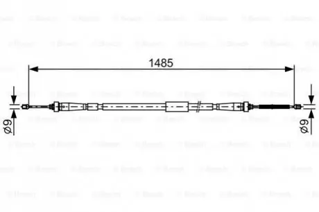 Трос стояночного гальма задн Лів (1485мм) RENAULT CLIO IV 0.9-1.5D 11.12-08.21 Bosch 1987482637 Купити в Україні