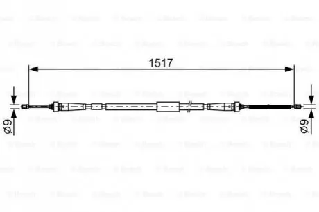 Трос стояночного гальма задн Лів (1517мм) RENAULT CAPTUR I 0.9-1.6 06.13-06.23 Bosch 1987482639 Купити в Україні