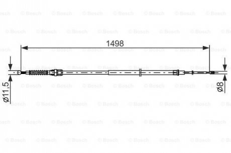 Трос ручного тормоза SEAT LEON 1.0TSI 15-, 1.2TSI 12- BOSCH 1987482789