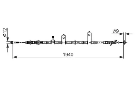 Трос стояночного гальма задн Прав (1940мм/1685мм) MAZDA 6 2.0/2.2D/2.5 08.12 Bosch 1987482852 Купити в Україні