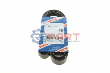 Поліклиновий ремінь (6PK1570) AUDI A4 B6, A4 B7, A6 C6 BMW 5 (E34) FORD GALAXY I, GALAXY MK I LANCIA Y SEAT EXEO, EXEO ST 1.2-2.5 03.90-05.13 Bosch 1987946014 Купити в Україні