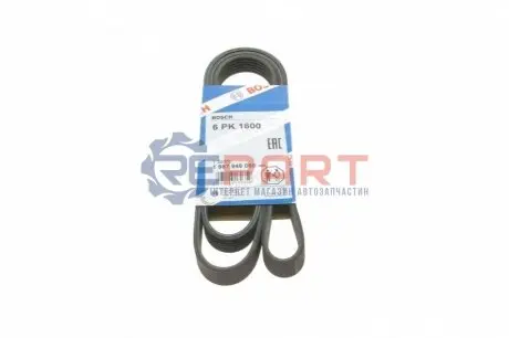 Поліклиновий ремінь (6PK1600) AUDI A1 CHRYSLER PT CRUISER OPEL COMBO, COMBO TOUR, CORSA C, MERIVA A PEUGEOT 406, 605 RENAULT ESPACE III, LAGUNA I, SAFRANE II SEAT ALHAMBRA 1.4-3.0 10.96 Bosch 1987946060 Купити в Україні