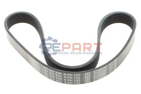 Поліклиновий ремінь (6PK720) PEUGEOT 605 PORSCHE 944, 968 VW UP! 1.0-3.0 06.81-08.20 Bosch 1987947839 Купити в Україні