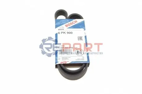 Поліклиновий ремінь (6PK900) AUDI A3 BENTLEY CONTINENTAL, FLYING SPUR FIAT DUCATO RENAULT CLIO I, RAPID SEAT ALTEA, ALTEA XL, LEON, TOLEDO III SKODA OCTAVIA II VW CADDY III, EOS 1.6-4.0 01.91 Bosch 1987947936 Купити в Україні