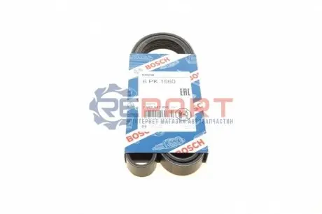 Поліклиновий ремінь (6PK1560) BMW 3 (E36), 5 (E34), 5 (E60), 5 (E61), 7 (E65, E66, E67) CITROEN BERLINGO, XSARA, XSARA PICASSO LAND ROVER FREELANDER I MG ZS, ZT, ZT- T PEUGEOT 206 1.1-3.0 03.90 Bosch 1987947950 Купити в Україні