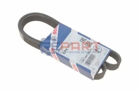 Поліклиновий ремінь (6PK1110) CITROEN BERLINGO, EVASION, JUMPY I FIAT SCUDO, ULYSSE LADA 110, 111, 112, PRIORA NISSAN ALMERA II, ALMERA TINO, PRIMERA PEUGEOT 406, EXPERT 1.5-2.1D 02.94-07.18 Bosch 1987948304 Купити в Україні