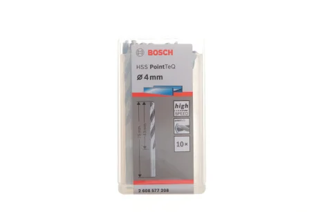 (К-кт 10 шт.) Сверло HSS PointTeQ Ø4 мм (К-кт 10шт.) Bosch 2608577208