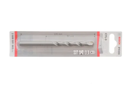 BOSCH SilverPercussion Свердло по бетону для дриля CYL-3 8х120мм Bosch 2608597663