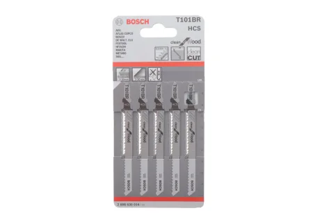 (к-кт 5 шт.) Полотно сменное для элетролобзиков T101BR Clean for Wood Bosch 2 608 630 014