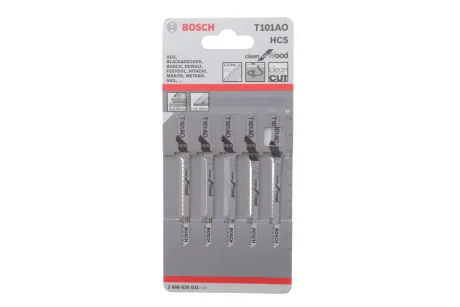 (к-кт 5 шт.) Полотно сменное для элетролобзиков T101AO Clean for Wood Bosch 2 608 630 031
