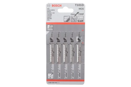 (к-кт 5 шт.) Полотно сменное для элетролобзиков T101D Clean for Wood Bosch 2 608 630 032