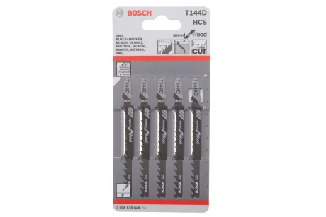 (к-кт 5 шт.) Полотно сменное для элетролобзиков T144D Speed for Wood Bosch 2608630040