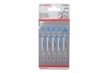 (к-кт 5 шт.) Полотно сменное для элетролобзиков T118A Basic for Metal Bosch 2 608 631 013