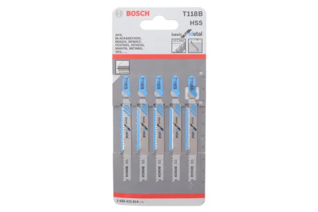 (к-кт 5 шт.) Полотно сменное для элетролобзиков T118B Basic for Metal Bosch 2 608 631 014