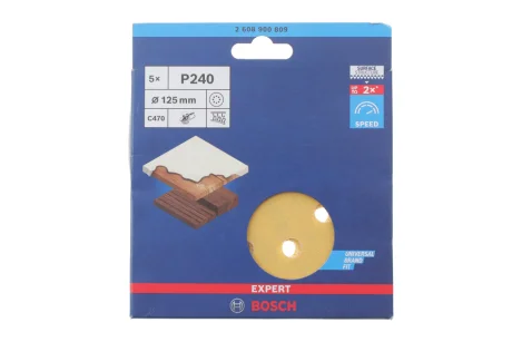 Шлифовальная бумага EXPERT P240 Ø125 мм (5шт) Bosch 2608900809