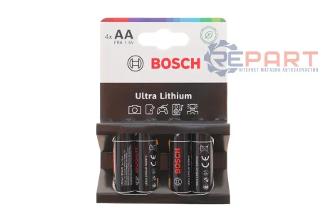 Батарейки лiтiєвi BATTERY Ultra АА (FR6) 4 шт. Bosch 8594162800018