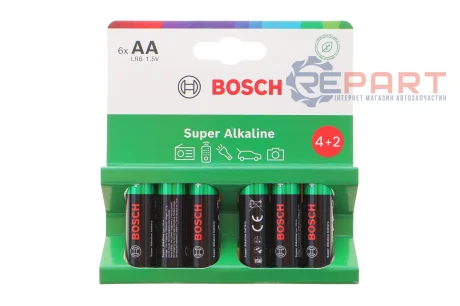 Батарейки лужнi Воsсh BATTERY Super АА (LR6) 4+2 шт. Bosch 8594162800186