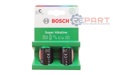 Батарейки лужнi BATTERY Super С (LR14) 2 шт. Bosch 8594162800193