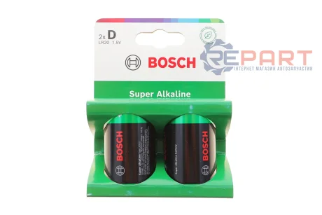Батарейки лужнi Воsсh BATTERY Super D (LR20) 2 шт. Bosch 8594162800209