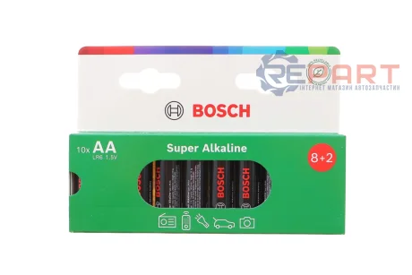 Батарейки лужнi BATTERY Super АА (LR6) 10 шт. Bosch 8594162800223