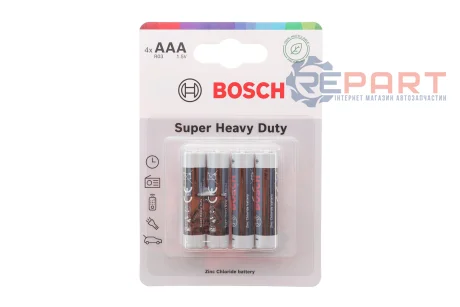 Батарейки цинково-вуглецевi BATTERY ААА (R03) 4 шт. Bosch 8594162800322