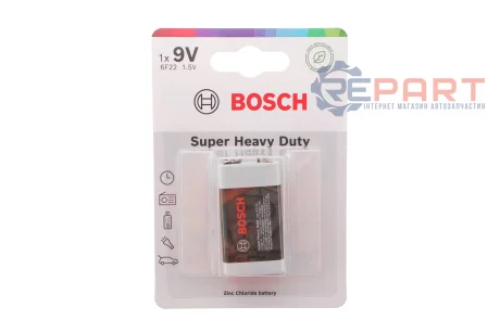 Батарейки цинково-вуглецевi BATTERY 9V (6F22) 1 шт. Bosch 8594162800360