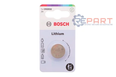 Батарейки лiтiєвi BATTERY coin CR2032 1 шт. Bosch 8594162800438
