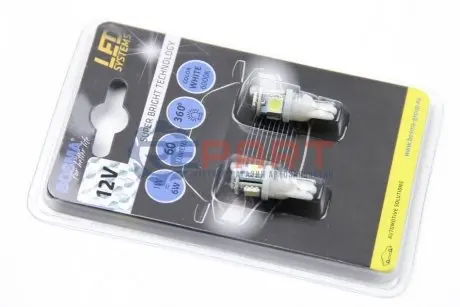 Автолампа T10 LED 12V 4XSMD 5050 LED WHITE (2 шт) BOSMA 4168 Купити в Україні