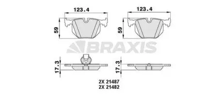 Гальмівні колодки комплект BRAXIS AA0264 Купити в Україні