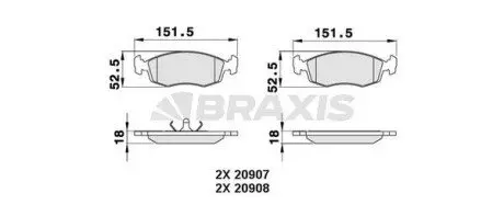 Гальмівні колодки комплект BRAXIS AA0300 Купити в Україні