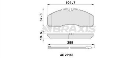 Гальмівні колодки комплект BRAXIS AA0398