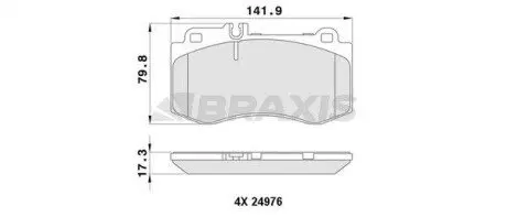 Колодки гальмівні (передні) MB E-class (W212) 09-16 BRAXIS AA0440 Купити в Україні