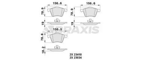 Колодки гальмівні (передні) Ford Galaxy 95-06/Seat Alhambra/VW Sharan 95-10/VW T4 90-03 (+датчики) BRAXIS AA0485 Купити в Україні