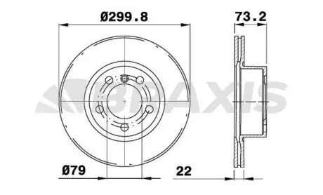 Диск гальмівний (передній) BMW 1 (F20)/3 (F30)/4 (F32) 11- (300x22) (з покриттям) (вентильований) BRAXIS AD1031 Купити в Україні