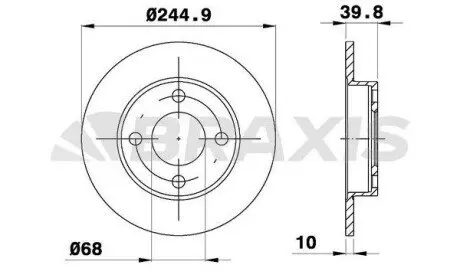 Диск гальмівний BRAXIS AE0741 Купити в Україні