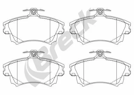 Колодки гальмівні (передні) Mitsubishi Carisma 95-06/Colt 04-13/Volvo V40/S40 95-06 BRECK 219830070110
