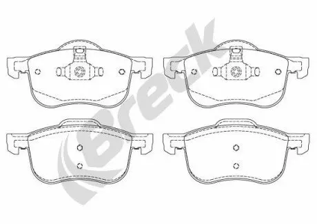 Колодки гальмівні (передні) Volvo S60/S80 2.0/2.4 D/T 98-10 (Ate-Teves) BRECK 230730070300