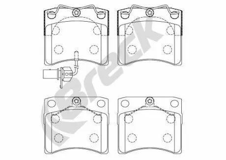 Колодки гальмівні (передні) VW T4 90-03 (+датчик) BRECK 231760070310