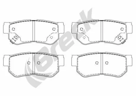 Колодки гальмівні (задні) Hyundai Tucson 2.0 CRDi 04-10 BRECK 235430070410
