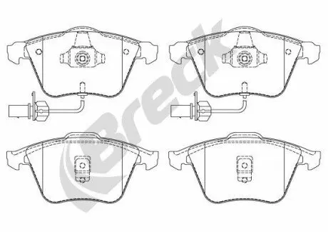 Колодки гальмівні (передні) Audi A6 97-05 (+датчики) BRECK 237620070110