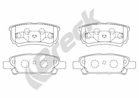Колодки гальмівні (задні) Mitsubishi Outlander/Lancer 1.3-2.4 01- (Akebono) BRECK 240140070210
