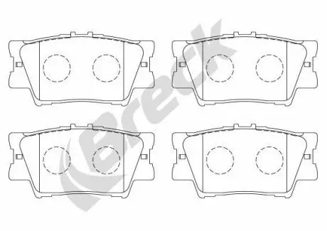 Колодки гальмівні (задні) Toyota Camry/Rav4 IV 05-/Avalon 12-18/Lexus ES 06-18 BRECK 243380070400