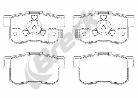 Колодки гальмівні (задні) Honda CR-V 2.0/2.4 CTDi 01 BRECK 244340070400