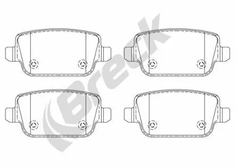 Колодки гальмівні (задні) Ford Kuga 08-/Mondeo 07-15 (к-кт) BRECK 245370070210