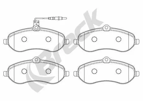 Колодки тормозные (передні) Fiat Scudo/Citroen Jumper/Peugeot Expert 1.6/2.0HDi 07- (с датчиком) BRECK 245950070100