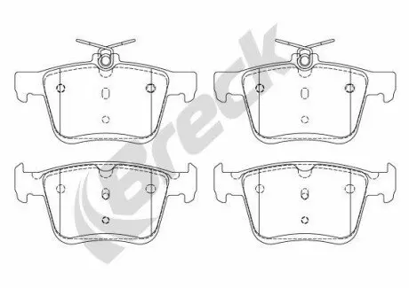 Колодки гальмівні (задні) VW Passat B8 14/Tiguan 16-/Seat Tarraco 18 BRECK 250090070400