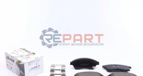Колодки гальмівні (передні) Chevrolet Aveo 11-/Opel Astra J 09- (з прижимною пластиною) BRECK 250310070100